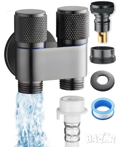 Смесител душ WC и биде coshop, двоен, с гъвкав спираловиден маркуч 1,2m, черен мат, снимка 8 - Други - 52795111