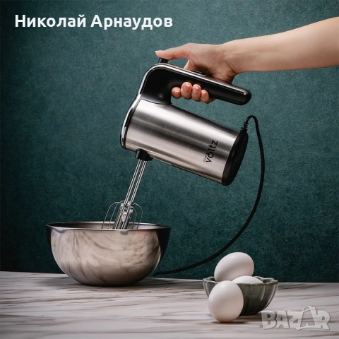 Миксер Oliver Voltz OV51110J, 500W, 5 скорости, Турбо, Аксесоари, Инокс, снимка 4 - Миксери - 52390523