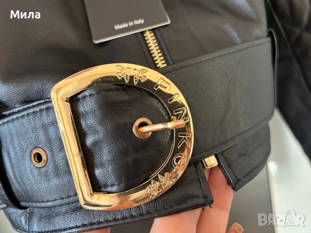 Pinko шикозно яке от естествена кожа, снимка 6 - Якета - 51764492