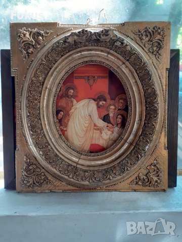 Много стара барокова рамка дърво и гипс антика над 130 год., снимка 4 - Антикварни и старинни предмети - 51485863