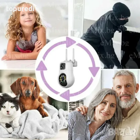 КАМЕРА С ДВА ОБЕКТИВА ICSEE, снимка 7 - IP камери - 49558489