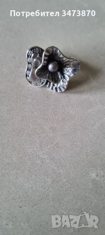 Авторски сребърен пръстен с перла , снимка 1 - Пръстени - 45957694