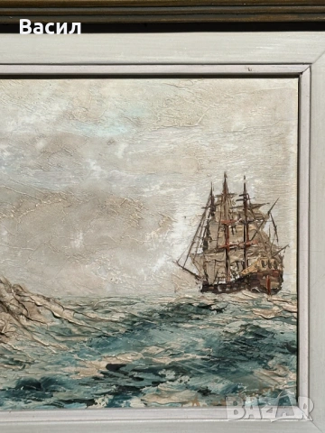 Картина масло кораб, снимка 7 - Картини - 54246357