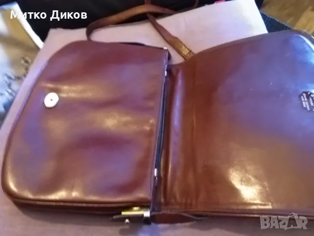 Lorenza firenze genuine leather bag hand made маркова женска чанта отлична ест.кожа 27х20см, снимка 8 - Чанти - 49442306