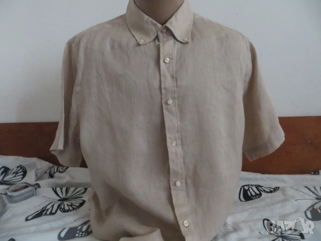 Мъжки ленени ризи с къс ръкав , снимка 17 - Ризи - 25605522
