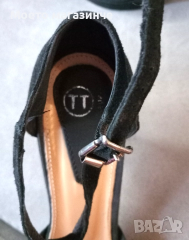 Bagatt летни дамски обувки от естествен велур – № 38, снимка 7 - Дамски обувки на ток - 52009078