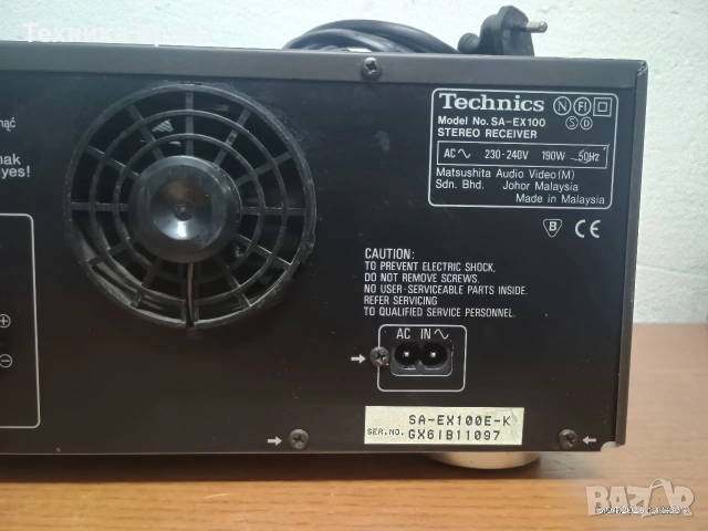 Стерео усилвател с вграден тунер Technics SA-EX100 с активно охлаждане. Изпращам видео. , снимка 14 - Ресийвъри, усилватели, смесителни пултове - 54211503