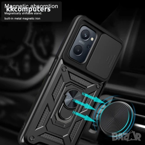 Realme 9i/Oppo A36/A76 Удароустойчив Ring Holder Калъф и Протектор, снимка 3 - Калъфи, кейсове - 50727499