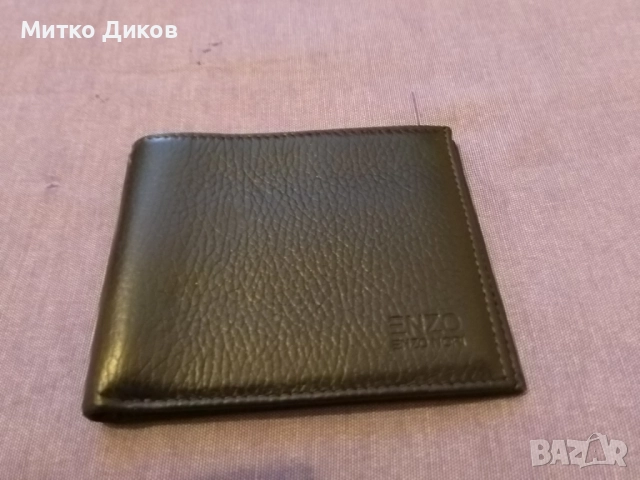 Енцо Нори марков портфейл естествена кожа нов 120х100мм, снимка 2 - Портфейли, портмонета - 52905673