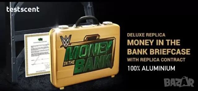 WWE Money In The Bank Briefcase куфар gold колекционерски Договорът в куфарче , снимка 15 - Колекции - 48988450