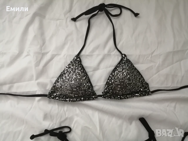 Нов комплект дамски бански от две части с блестящи пайети р-р M, снимка 9 - Бански костюми - 50854074