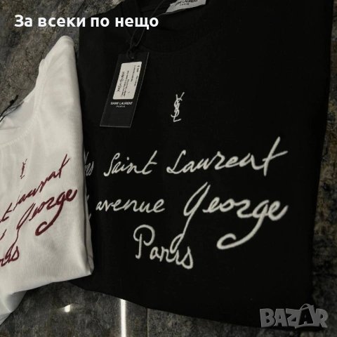 Yves Saint Laurent Мъжка Тениска👕Мъжка Блуза С Къс Ръкав - Бяла Или Черна Код MensPoint48, снимка 2 - Тениски - 53716179