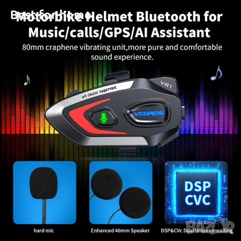 Мотоциклетни слушалки VR1, снимка 6 - Слушалки и портативни колонки - 52638602