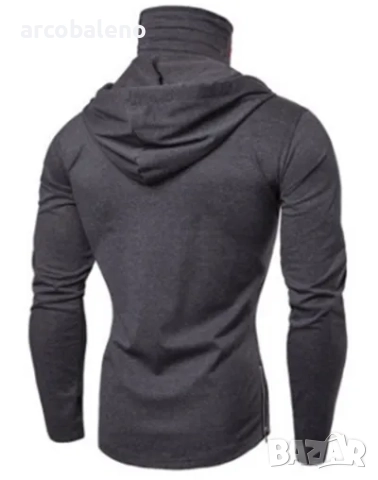 Ликвидация! Мъжка колоездачна еластична тениска с маска и качулка - Доставка 24 часа , снимка 3 - Тениски - 51700525