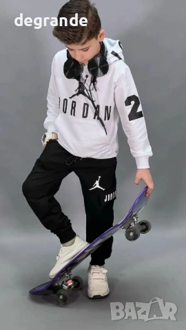 Спортен Комплект за Момче Jordan   Бяло 6  8 г.  Сиво  6  г.