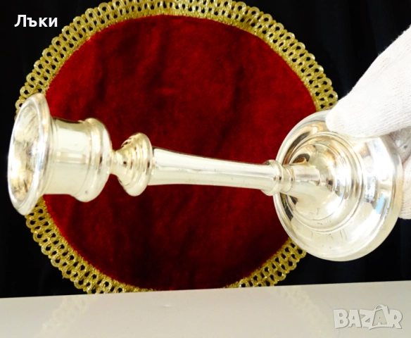 WMF посребрен свещник Art Deco., снимка 3 - Антикварни и старинни предмети - 52930775