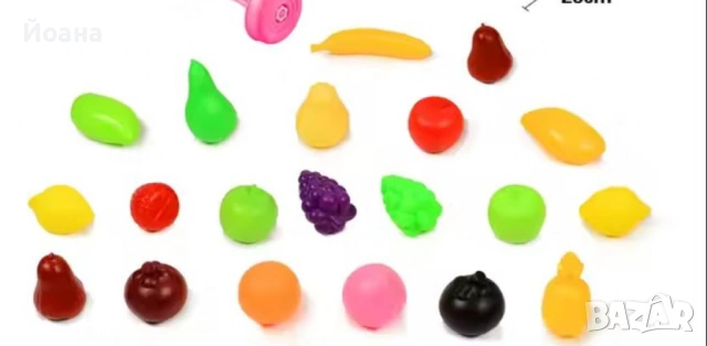 Пазарска количка за деца с аксесоари плодове и зеленчуци, снимка 2 - Играчки за стая - 53185374