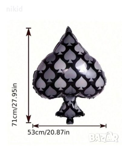 Покер карти Хазарт фолио фолиев балон хелий и въздух парти, снимка 6 - Други - 46563560