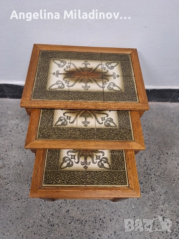 К - т три помощни масички с плочки , снимка 6 - Маси - 53696428