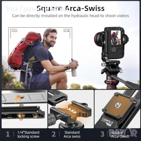 Нова Сгъваема DSLR L-образна стойка Arca-Swiss за Canon Nikon Sony, снимка 3 - Чанти, стативи, аксесоари - 46760642