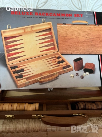 Луксозен, дървен комплект за табла, снимка 3 - Шах и табла - 52812912