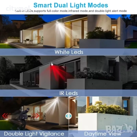 WiFi 5 Mpx безжична IP камера с нощно виждане, 360°, Full HD, слот за карта, V720, снимка 6 - IP камери - 51830503