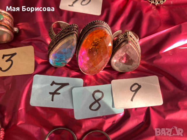 Сребърни бижута с естествени камъни, снимка 4 - Пръстени - 52493097
