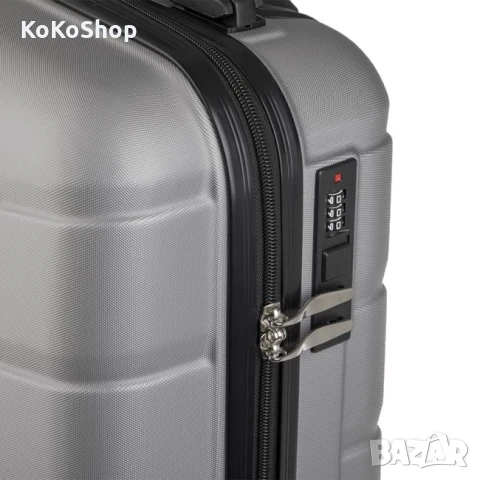 Куфар на колелца-41.5x26.5x67 см./сив куфар на колелца , снимка 4 - Куфари - 50645090