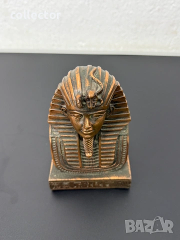 Медна египетска маска / бюст на Тутанкамон. №8049, снимка 6 - Колекции - 54029330