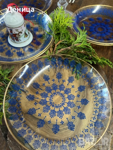 Руски стъклени чинии за десерт, снимка 3 - Чинии - 52496260