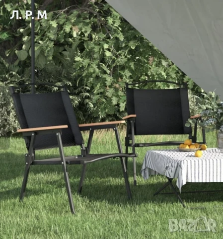 Къмпинг стол / Сгъваем от плат ЧЕРЕН , снимка 4 - Къмпинг мебели - 50510989