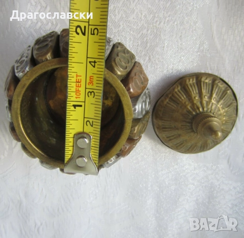 Кутии - голяма и малка: съд с капак, красива стара кръгла кутия, мед, метал метална, снимка 16 - Други - 31805137