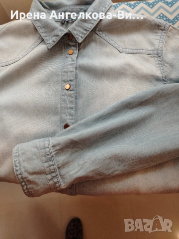 Дамска Риза от светъл деним, снимка 4 - Ризи - 54193746