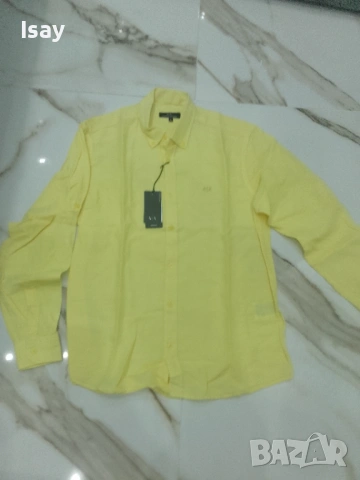 Мъжка риза Армани 100% лен, снимка 8 - Ризи - 53919038