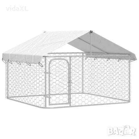 vidaXL Дворна клетка за кучета с покрив, 200x200x150 см (SKU:171498), снимка 1 - За кучета - 48410853