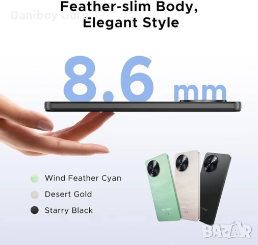 Мобилен телефон Doogee Note 59 Pro, Черен, 5G, 6.75" HD+ IPS 120Hz, 32GB RAM (8GB + 24GB разширяема), снимка 6 - Телефони с две сим карти - 53823929