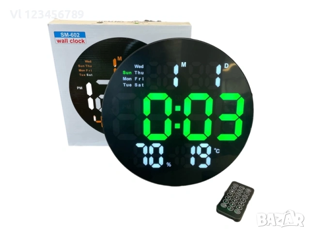 Настолен стенен цифров часовник SM-602