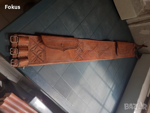 Уникален широк хайдушки кожен колан с паласки - силях, снимка 3 - Антикварни и старинни предмети - 50954208