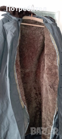 Мъжка шуба с подплата от агнешка кожа -  военна /габина/, снимка 6 - Палта - 52441324