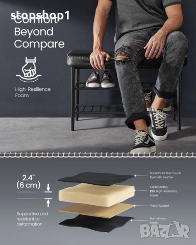 VASAGLE EKHO колекция - Пейка за обувки с метални рафтове, снимка 6 - Етажерки - 53770511