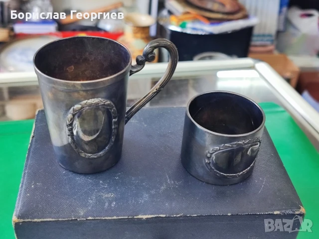 Стар посребрен комплект , снимка 4 - Антикварни и старинни предмети - 51168772