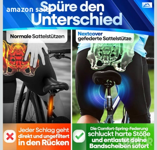 Колче за седалка NEXTCOVER с пружина – Оригиналът – с диаметър 30.9 мм и технология [Comfort Spring], снимка 4 - Аксесоари за велосипеди - 54164855