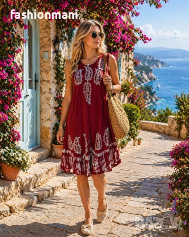 Индийски рокли 18 цвята - код 1398, снимка 3 - Рокли - 47355388