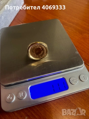 Златен пръстен с монета 11.1 гр 14к, снимка 6 - Пръстени - 54175061