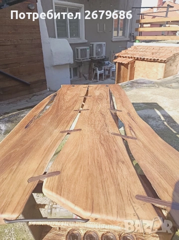 Ръчно изработена холна маса от масивен дъб и круша , снимка 3 - Маси - 53160600