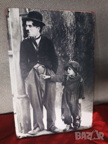 Charlie Chaplin The Kid-метална табела(плакет), снимка 2 - Декорация за дома - 45759252