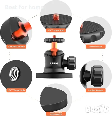 Стойка за  камера за  с магнит UURIG BH-04, снимка 2 - Чанти, стативи, аксесоари - 49659990