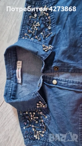 дънкова риза , снимка 2 - Ризи - 50958680