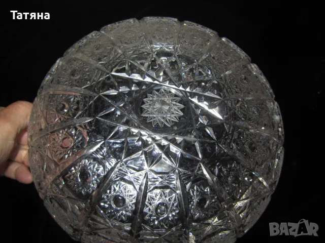 Бохемия кристален поднос;купа;ваза ; чиния  и пепелник от една серия, снимка 14 - Чинии - 49701871