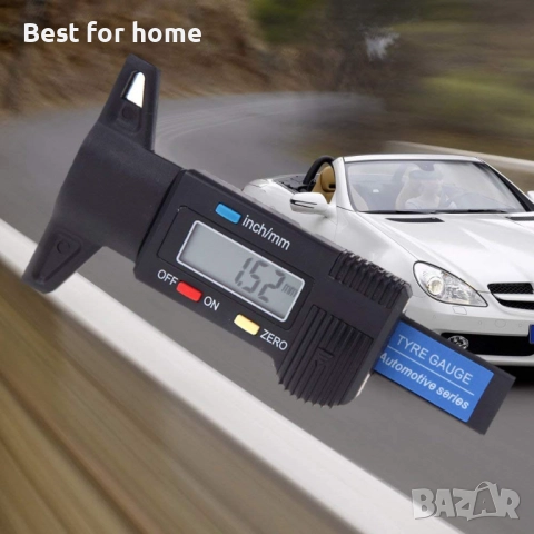  Manovruti манометричен, измервател за гуми,цифров дълбокомер 0–25,4 мм  с голям LCD дисплей, снимка 4 - Аксесоари и консумативи - 52480845